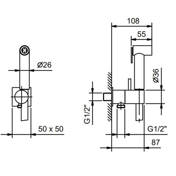 Гидроёршик с двойной функцией Fantini Mint хром 91 02 8487