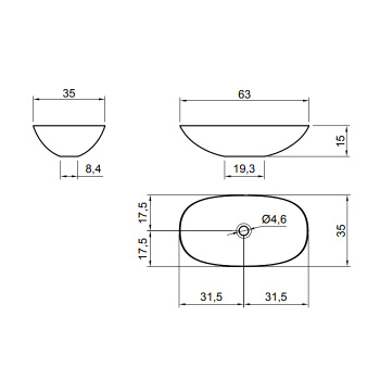 Раковина Antonio Lupi Velo 35х63, без отв., белый А0002423928