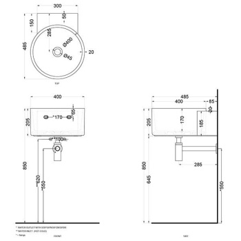 Раковина подвесная Cielo Sella SELSSF PL 40 см голубой