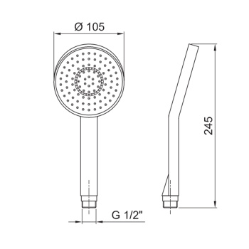Ручной душ DISCO Fantini Milano d 13 см, хром 90 02 9678