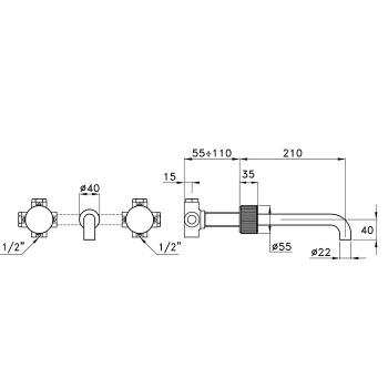 Внешняя часть встраиваемого смесителя Stella Sirius SR01000BZ01 бронза