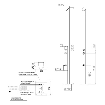 Bossini Aquabambu Душевая колонна с 2мя прогрессивными смесителями, напольная, каскад, цвет: хром L0