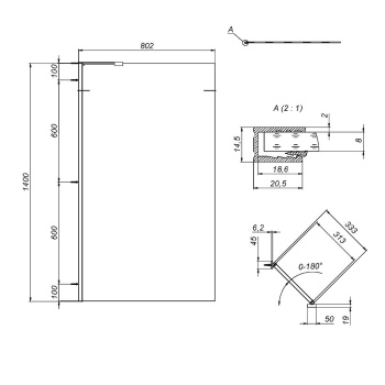 Шторка на борт ванны AM.PM Gem 80х140 W90BS-080-140CT