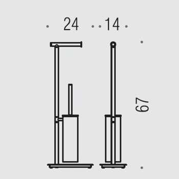 Стойка напольная с держателем туалетной бумаги и ершиком Colombo Square черный матовый B9907.NM