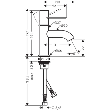 Смеситель для раковины Axor Uno 38021820 никель