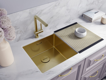 Мойка кухонная Omoikiri Taki 44-U/IF-LG светлое золото 4973520