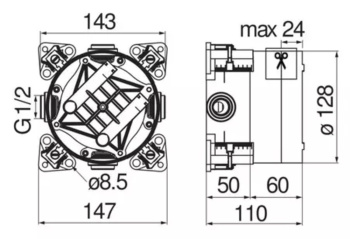 Скрытая часть смесителя для душа Nobili WE00202 синий