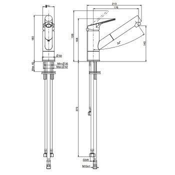 Смеситель для кухни Fima Carlo Frattini Kitchen на 1 отверстие, с выдвижной лейкой Serie 4, хром F3768CR.ES