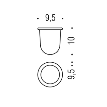 Стакан настольный Colombo Luna хром/матовое стекло B0152-VAN