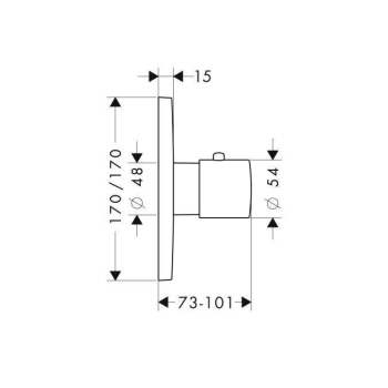 Axor Citterio M, Термостат Highflow, СМ, внешняя часть, цвет: хром 34716000