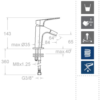 Смеситель для биде Ramonsoler Urban Chic 210301