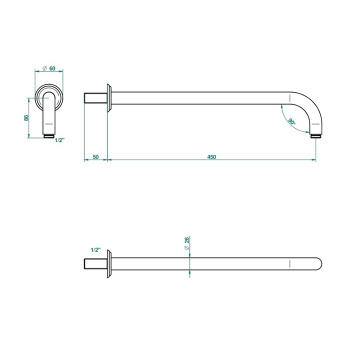 Верхний душ THG Petale De Cristal Clair U6A-F01-286 полированное золото