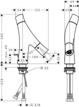 Смеситель для раковины Axor Starck Organic 50 12014140 бронза