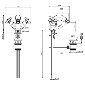 Смеситель для биде Fima Carlo Frattini Olivia на 1 отверстие, с донным клапаном, золото F5042OR