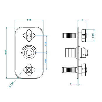 Встраиваемая часть термостата THG General Items G00-A00-5400AE