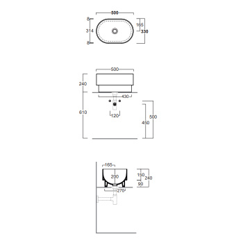 Раковина чаша на столешницу Simas Londra PO04bi белый