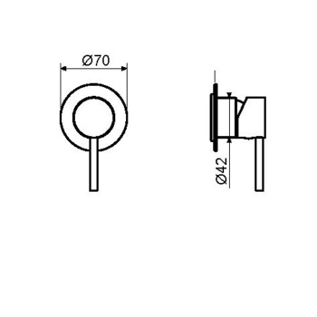 Смеситель для душа Plumberia Selection Ixo 1 вых., накладка диам.70, белый матовый, XO1111BO