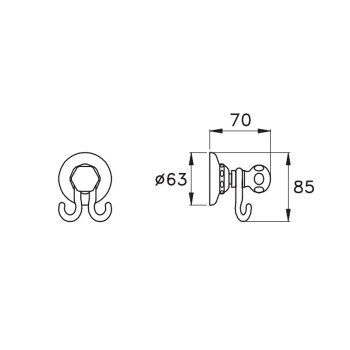 Крючок двойной Stella Italica 1082 хром IT10020CR00