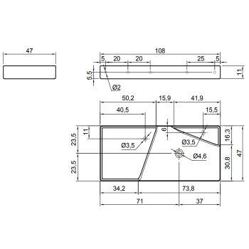 Раковина Antonio Lupi Simplo 108х47х11, 1 отв., белый А0002423863