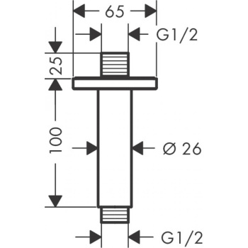 Кронштейн для верхнего душа Hansgrohe Vernis Shape 26406000, хром
