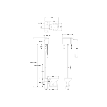 Бачок для унитаза Burlington Bespoke/Floral C28S MEAD зеленый