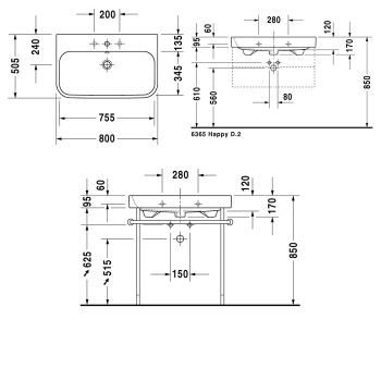 Раковина Duravit Happy D.2 2318800000