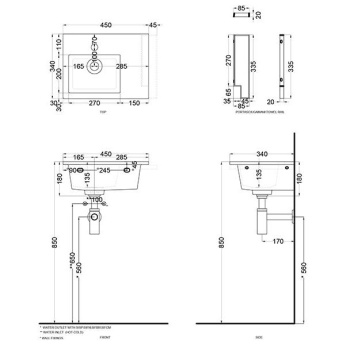 Раковина подвесная Cielo Era ERLA45 CP 45 см розовый