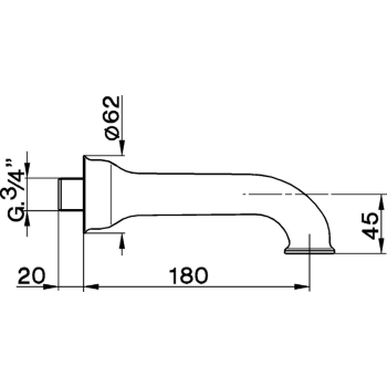 Настенный излив Cisal Arcana 180мм, хром AR00024121