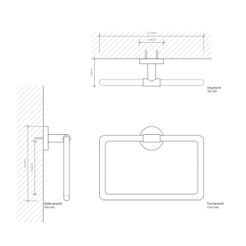 Полотенцедержатель кольцо Decor Walther Basic 531260 черный матовый