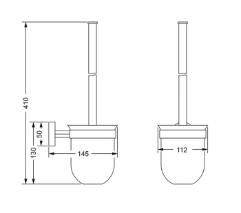 Ершик туалетный Jorger Charleston Square 634.00.000.000 chrome
