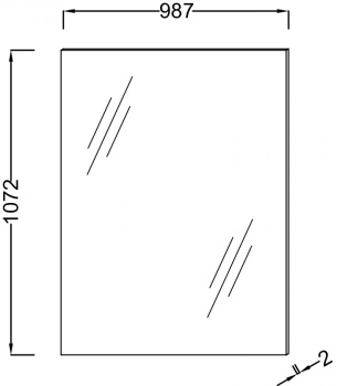 Зеркало 100 см Jacob Delafon Odeon Up EB1210-NF, без отделки