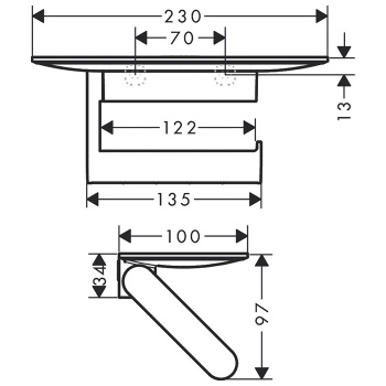 Держатель туалетной бумаги Hansgrohe WallStoris 27928670 с полкой, черный матовый