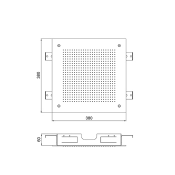 Встраиваемый верхний душ Almar 38х38, 1 режим, латунь брашированная pvd E044279.HB