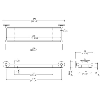 Полочка стеклянная Devon&Devon Cavendish хром WM10CR