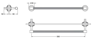 Ручка для душевой кабины Jorger Cronos 637.00.030.000 chrome