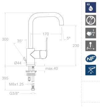 Смеситель для кухни Ramonsoler Ypsilon plus 6411