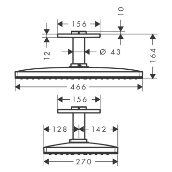 Верхний душ Hansgrohe Rainmaker Select 460 1jet 24002600, чёрный хром