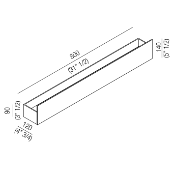 Полочка Agape Sen, 80см, подвесная, черный ASEN0923N