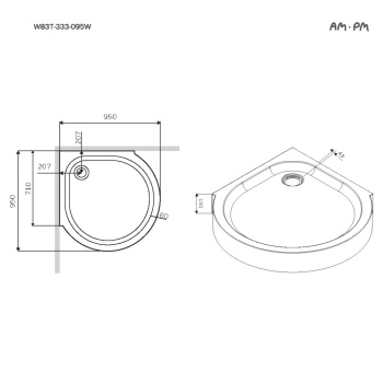 Душевой поддон AM.PM Like 95x95 W83T-333-095W