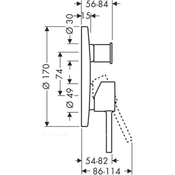 Axor Starck Смеситель для ванны, встраиваемый, с переключателем на 2 потока, цвет: шлифованное золот