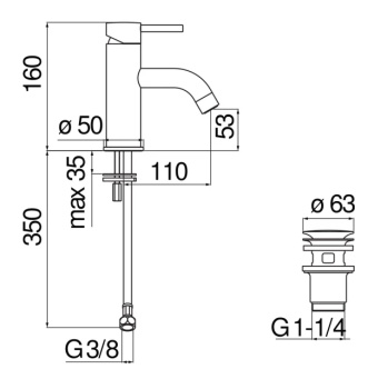 Cмеситель для раковины Nobili Live LV00118/2WM белый