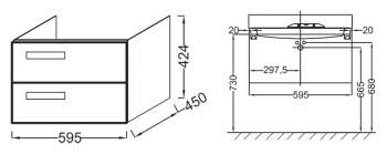Тумба под раковину Jacob Delafon Rythmik EB1301-G1C, Белый Блестящий Лак