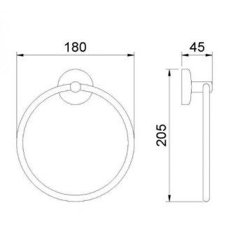 Вешало для полотенец Nofer круглое глянцевое MONACO 16377.B