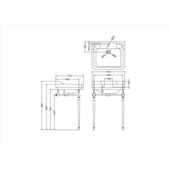 Подстолье Burlington Edwardian T23A CHR хром
