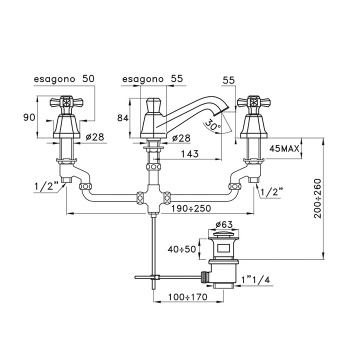 Смеситель для раковины Stella Eccelsa 3224p EC 00013 AU02 золото