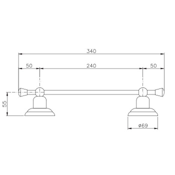 Полотенцедержатель Nicolazzi Onice 24 см, хром 1483CR09O