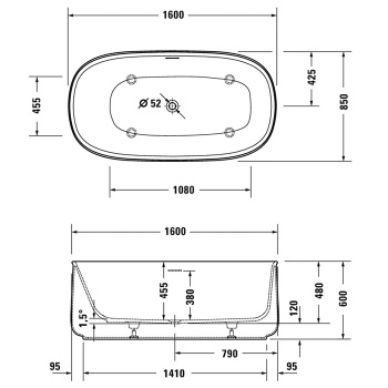 Акриловая ванна Duravit Zencha 160x85 700462000000000