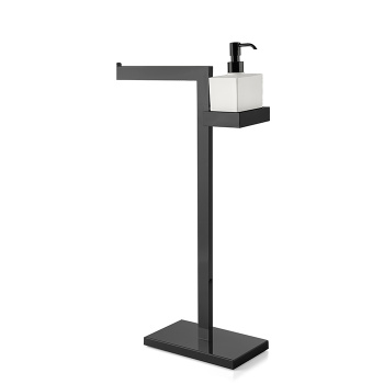 3SC SK Напольная стойка 63см, с полотенцедержателем и дозатором для жидкого мыла, цвет: черный матовый SK51DNO