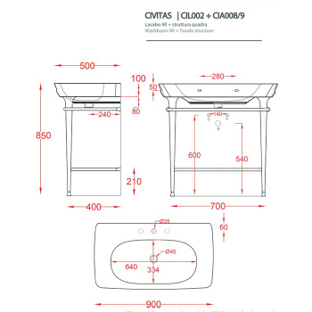 Металическая структура Quadra Artceram Civitas 70х40хh80,5, полка стекло, напольная, розовое золото CIA009 77 rosa oro