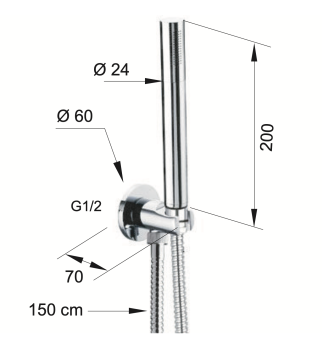 Душевой гарнитур Daniel A546435DP золото брашированное